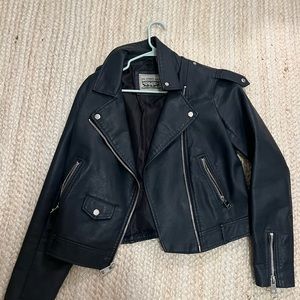 Levi’s navy leather jacket! 100% real leather
